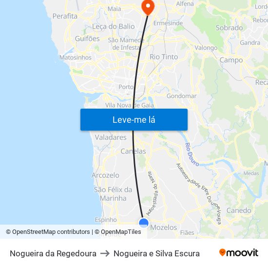 Nogueira da Regedoura to Nogueira e Silva Escura map