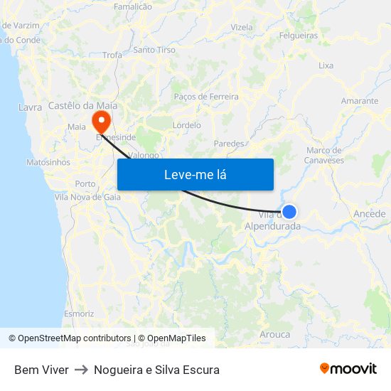Bem Viver to Nogueira e Silva Escura map