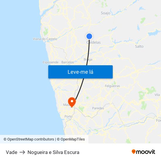 Vade to Nogueira e Silva Escura map