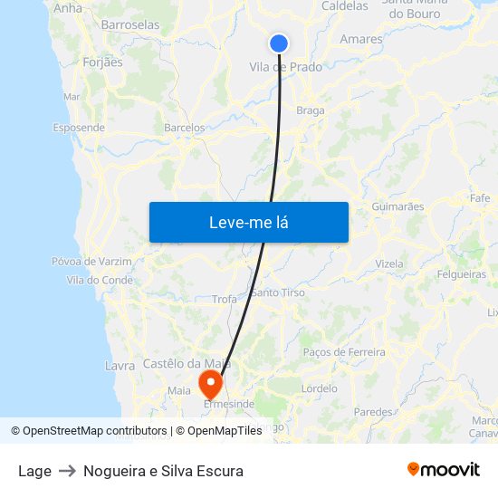 Lage to Nogueira e Silva Escura map