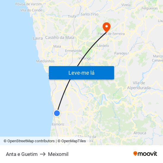 Anta e Guetim to Meixomil map