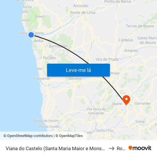 Viana do Castelo (Santa Maria Maior e Monserrate) e Meadela to Ronfe map