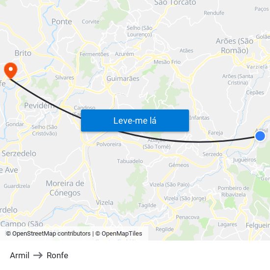 Armil to Ronfe map