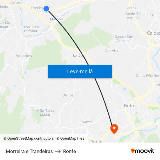 Morreira e Trandeiras to Ronfe map