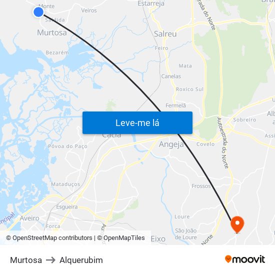 Murtosa to Alquerubim map