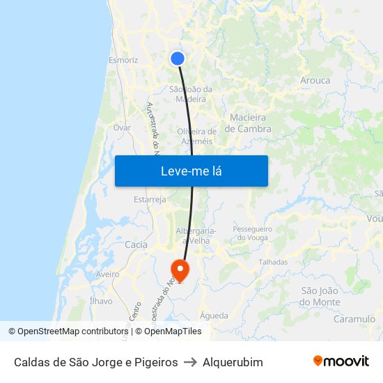 Caldas de São Jorge e Pigeiros to Alquerubim map