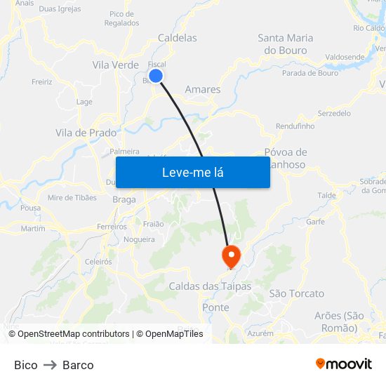 Bico to Barco map