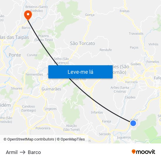 Armil to Barco map