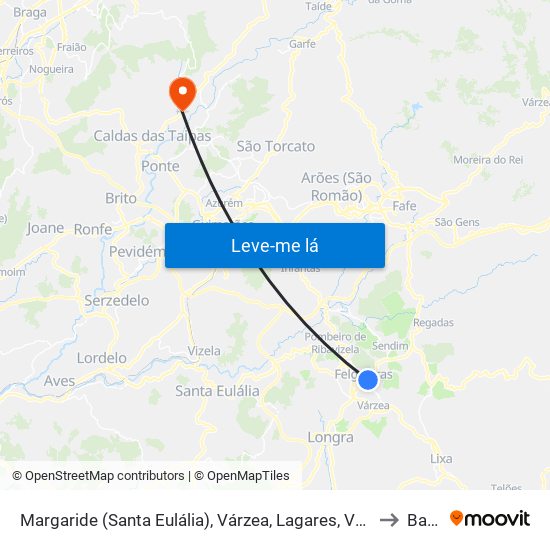 Margaride (Santa Eulália), Várzea, Lagares, Varziela e Moure to Barco map
