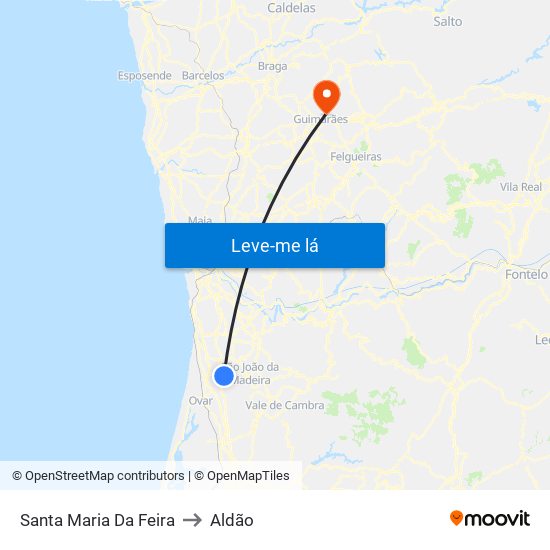 Santa Maria Da Feira to Aldão map