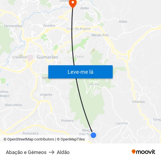 Abação e Gémeos to Aldão map