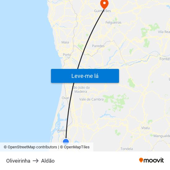 Oliveirinha to Aldão map