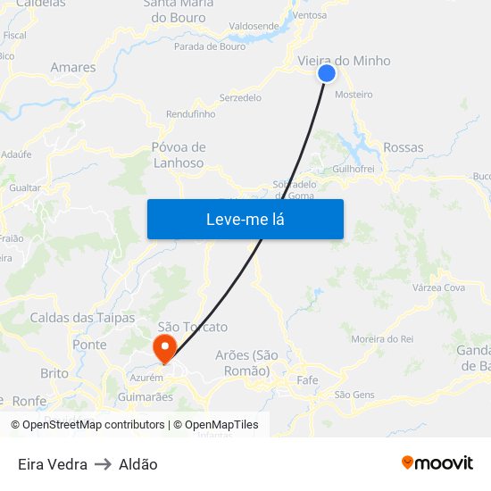 Eira Vedra to Aldão map