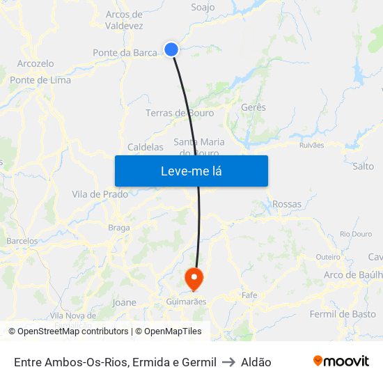 Entre Ambos-Os-Rios, Ermida e Germil to Aldão map