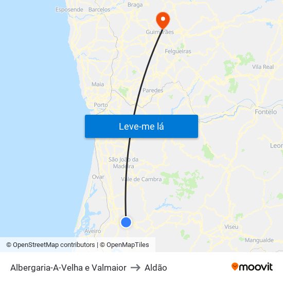 Albergaria-A-Velha e Valmaior to Aldão map