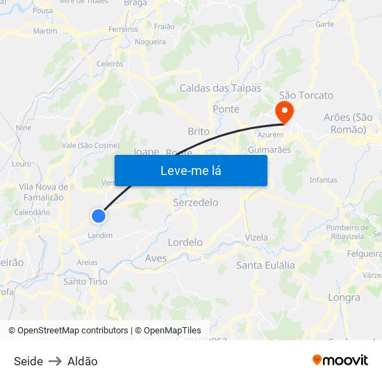 Seide to Aldão map