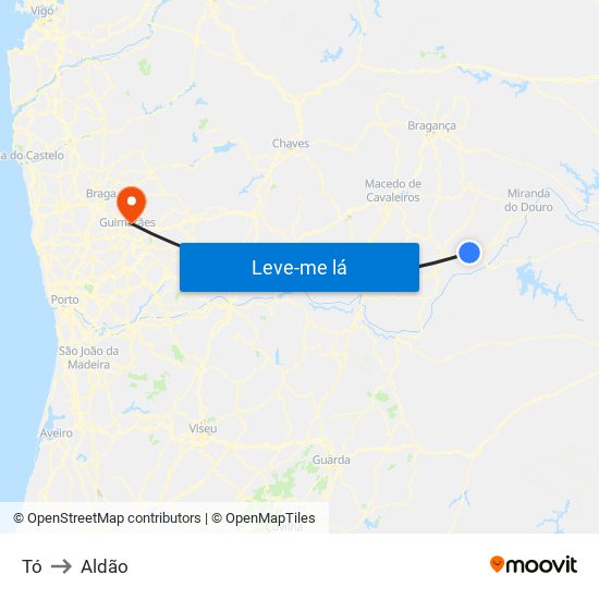 Tó to Aldão map