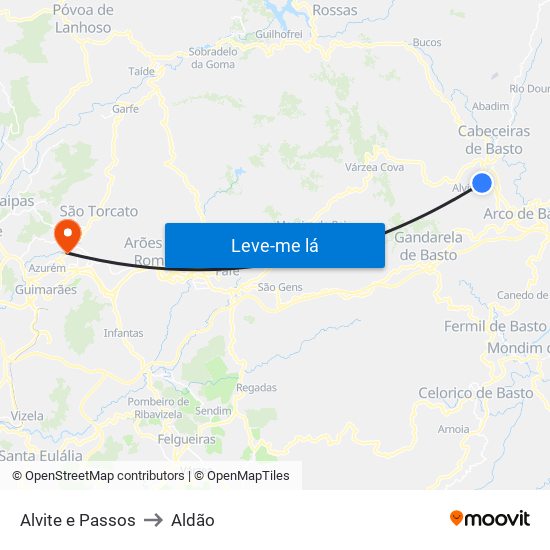 Alvite e Passos to Aldão map