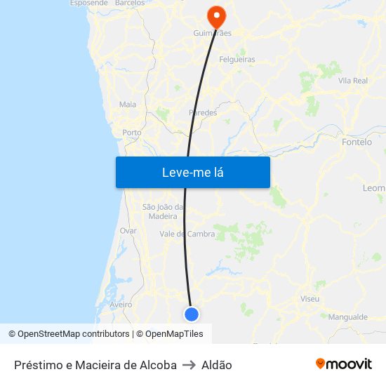 Préstimo e Macieira de Alcoba to Aldão map