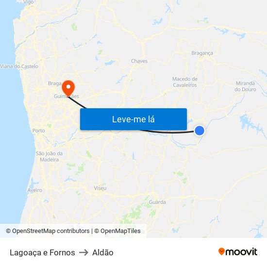 Lagoaça e Fornos to Aldão map