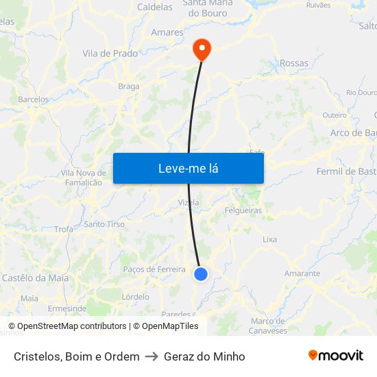 Cristelos, Boim e Ordem to Geraz do Minho map