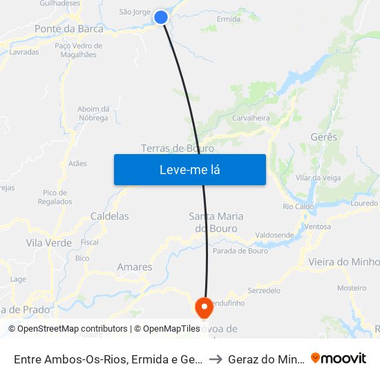 Entre Ambos-Os-Rios, Ermida e Germil to Geraz do Minho map