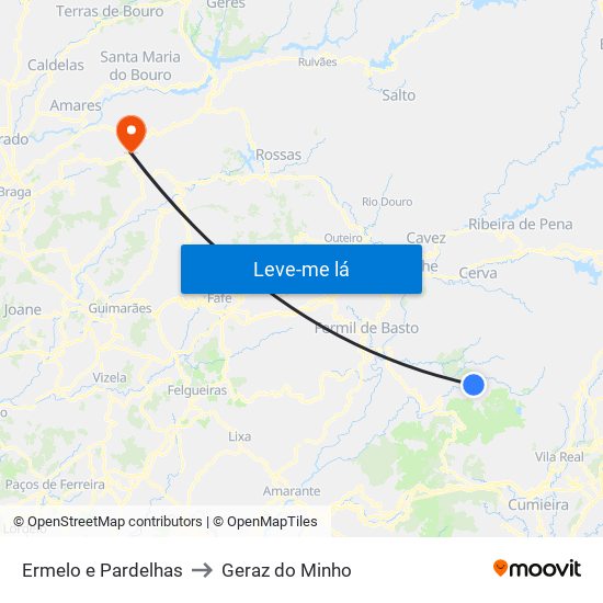 Ermelo e Pardelhas to Geraz do Minho map