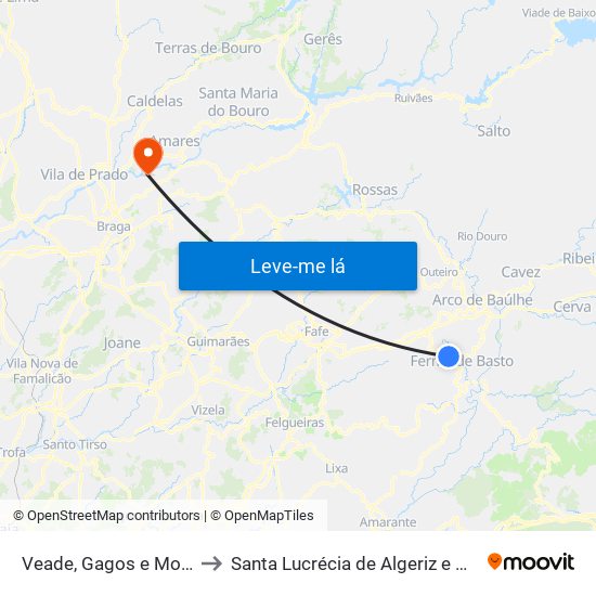 Veade, Gagos e Molares to Santa Lucrécia de Algeriz e Navarra map