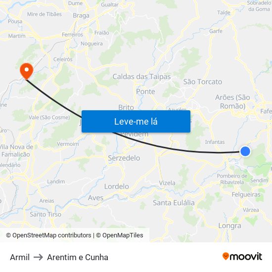 Armil to Arentim e Cunha map