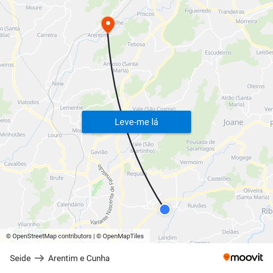 Seide to Arentim e Cunha map