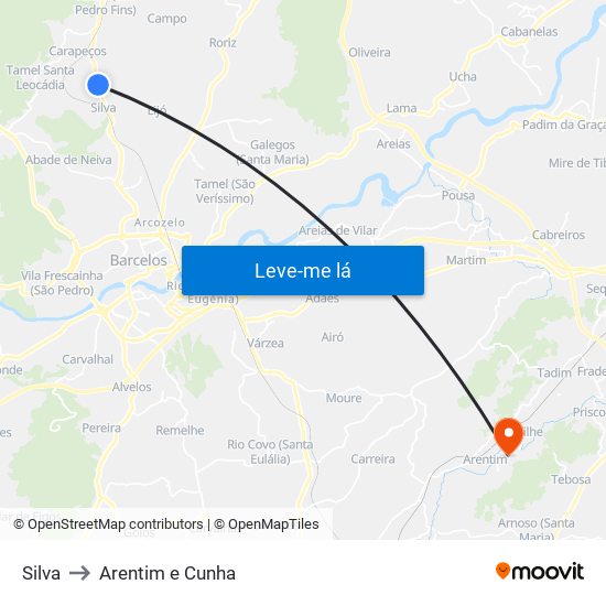 Silva to Arentim e Cunha map