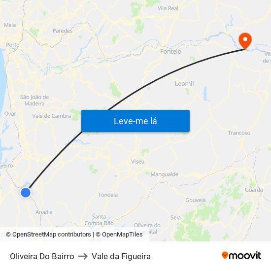 Oliveira Do Bairro to Vale da Figueira map