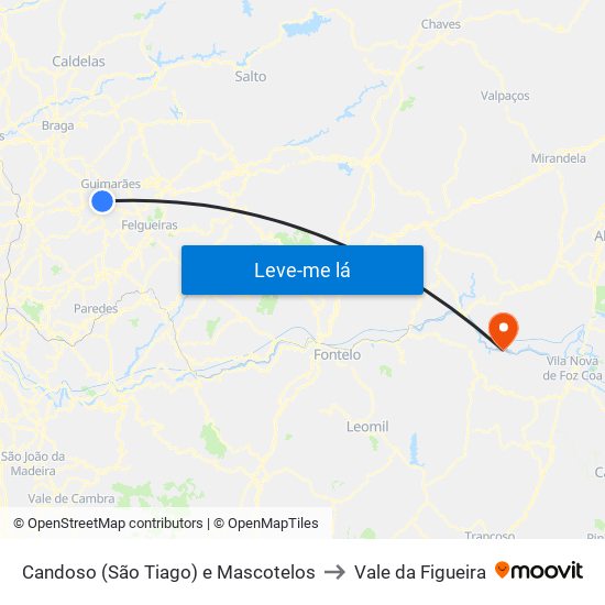 Candoso (São Tiago) e Mascotelos to Vale da Figueira map