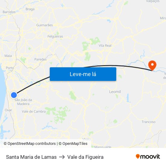 Santa Maria de Lamas to Vale da Figueira map