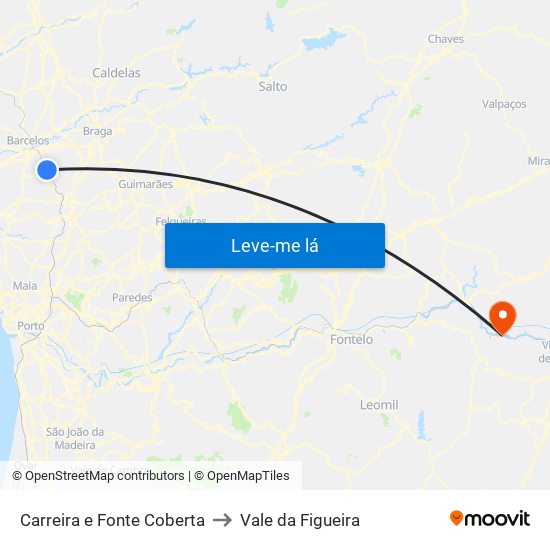 Carreira e Fonte Coberta to Vale da Figueira map