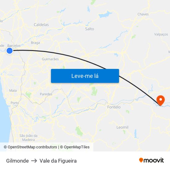 Gilmonde to Vale da Figueira map