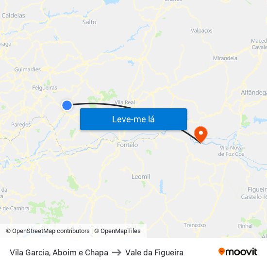 Vila Garcia, Aboim e Chapa to Vale da Figueira map