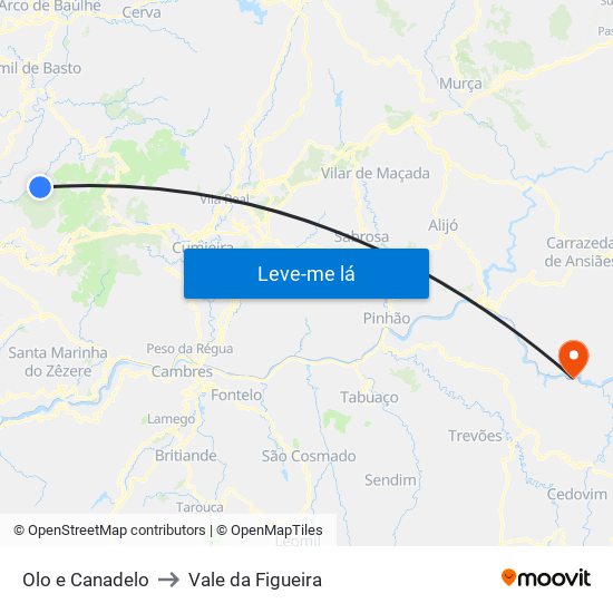 Olo e Canadelo to Vale da Figueira map