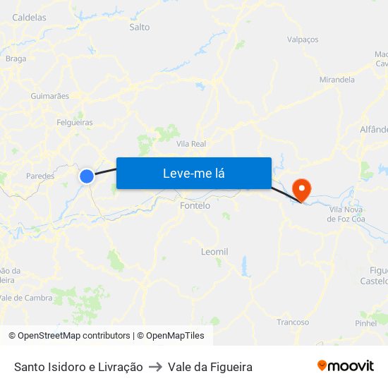 Santo Isidoro e Livração to Vale da Figueira map