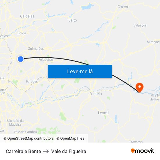 Carreira e Bente to Vale da Figueira map