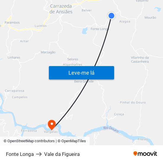 Fonte Longa to Vale da Figueira map