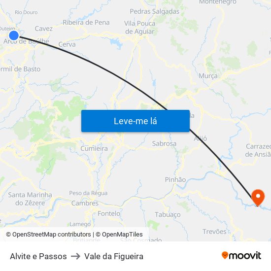 Alvite e Passos to Vale da Figueira map