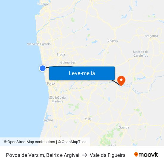 Póvoa de Varzim, Beiriz e Argivai to Vale da Figueira map