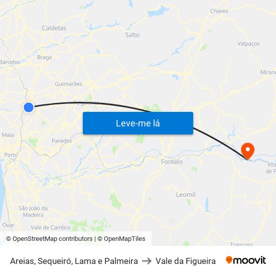 Areias, Sequeiró, Lama e Palmeira to Vale da Figueira map