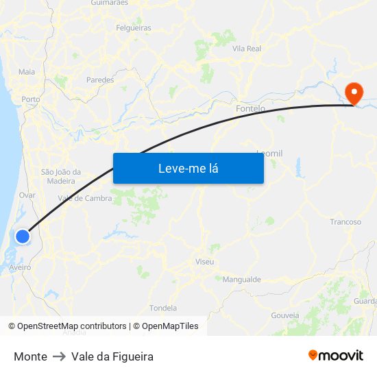 Monte to Vale da Figueira map