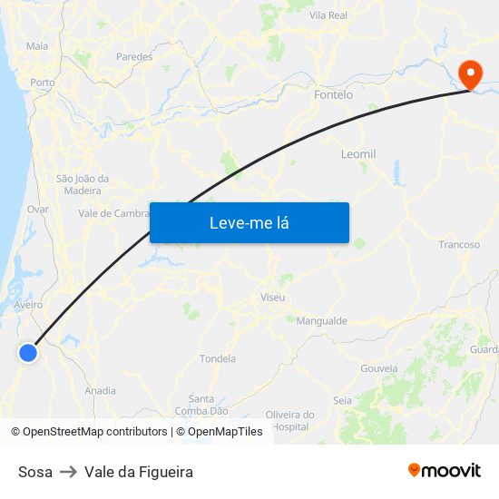 Sosa to Vale da Figueira map