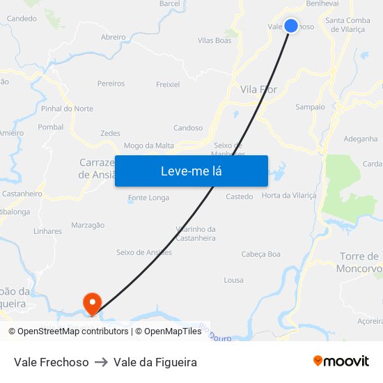 Vale Frechoso to Vale da Figueira map