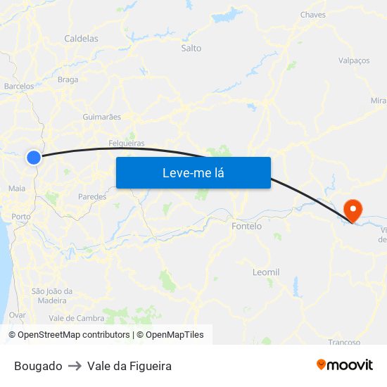 Bougado to Vale da Figueira map