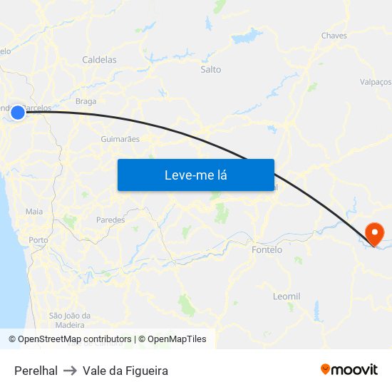 Perelhal to Vale da Figueira map