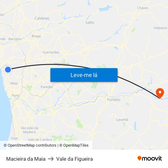 Macieira da Maia to Vale da Figueira map